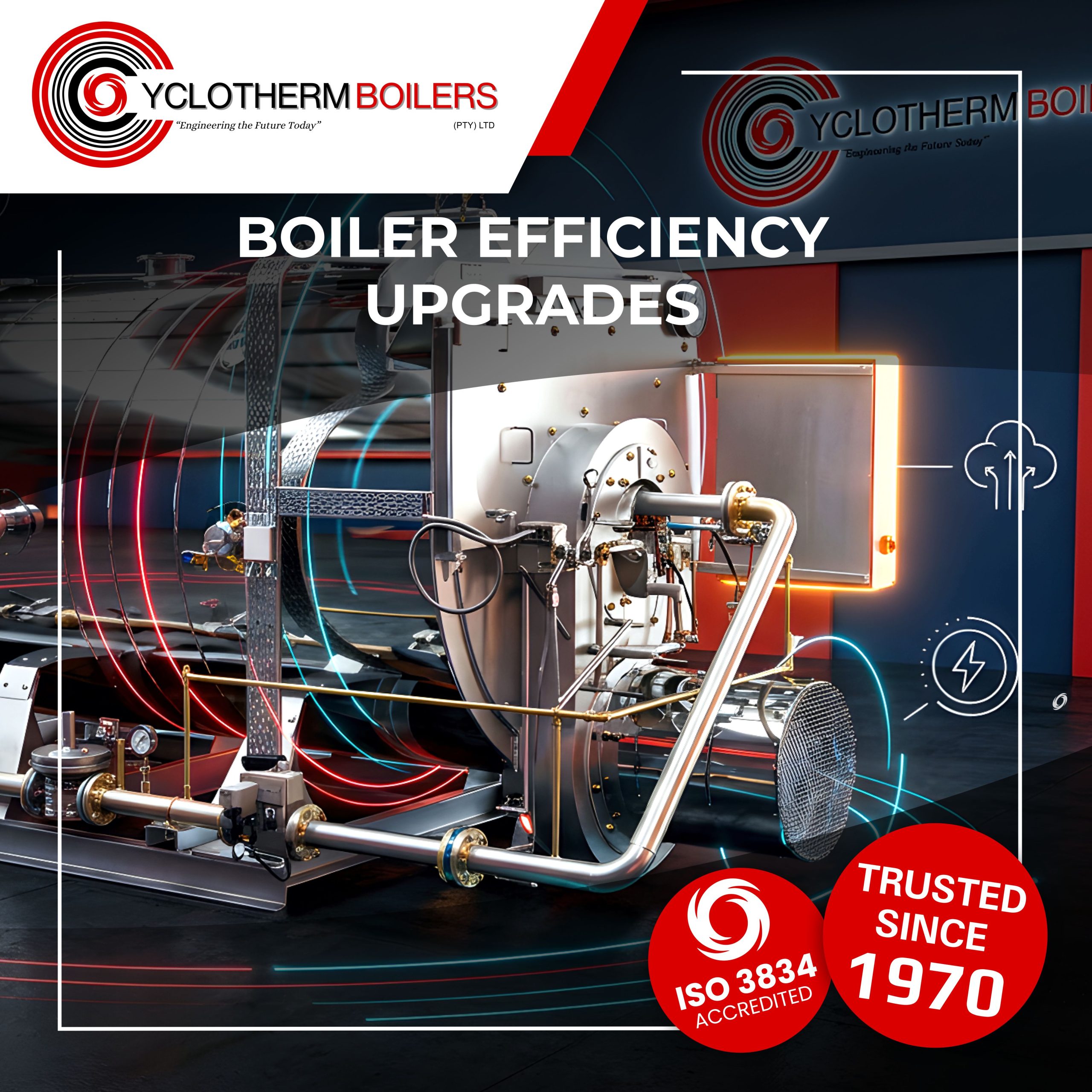 Hot gases travel through tubes. Water surrounds the tubes. Result: stable, efficient steam.